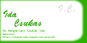 ida csukas business card